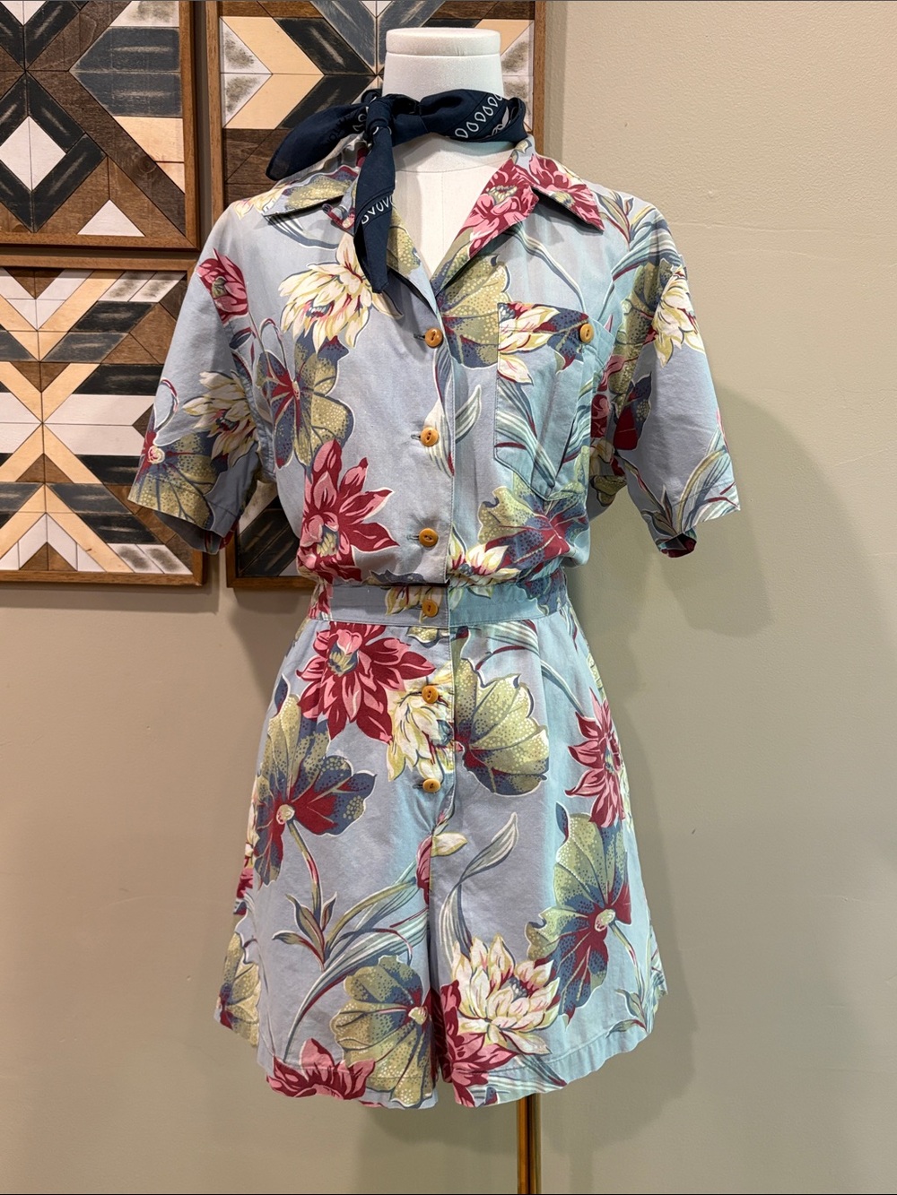 Vintage Ralph Lauren Country 90s Floral Romper Jumpsuit Cottagecore sz 8 *As-Is*
